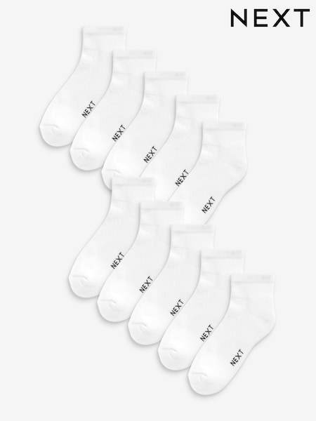 White 10 Pack Mid Trainer Socks (107749) | £20