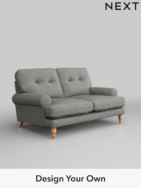 Boucle Weave Easy Clean/Dark Grey Erin Buttoned Back Deep Sit (108387) | £1,075