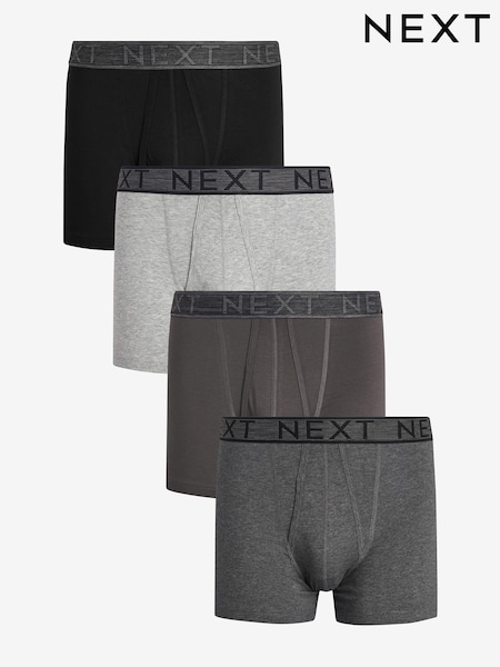 Grey 4 pack A-Front Cotton Rich Boxers (108874) | £24