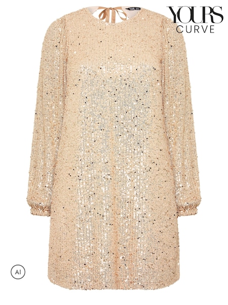 Gold - Yours Curve All Over Sequin Dress