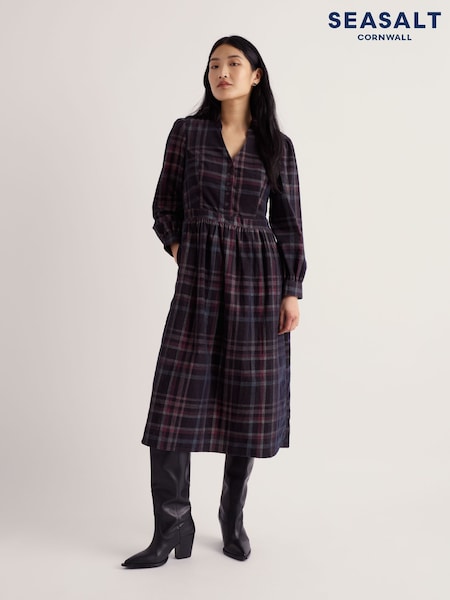 Purple - Seasalt Cornwall Rose Cottage Printed Cord Midi Dress