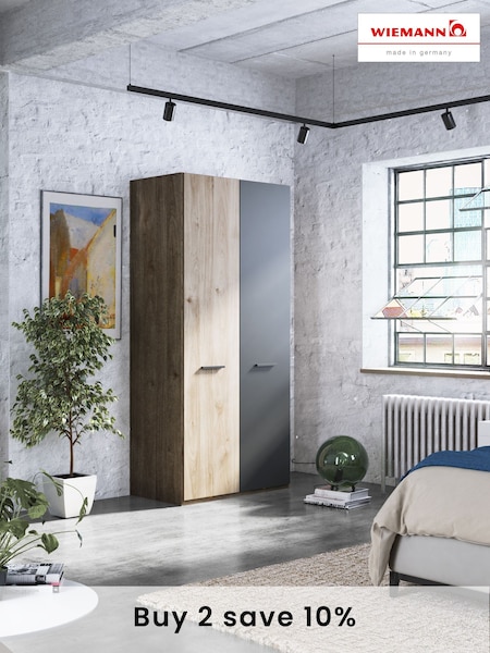 Wiemann Oak Jenson Wood and Matt Semi Fitted Double Wardrobe (109792) | £630