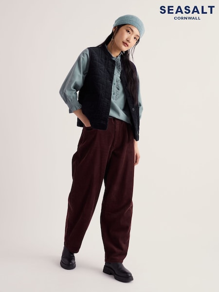 Brown - Seasalt Cornwall Avens Cord Barrel Leg Trousers