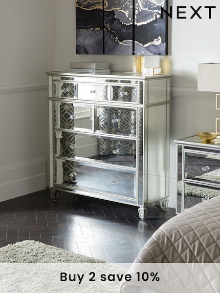 Mirror Fleur 5 Drawer Chest of Drawers (110350) | £750