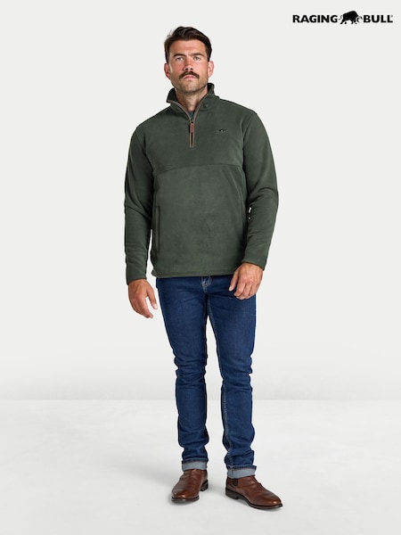 Green - Regular Raging Bull Quarter Neck Classic Fleece