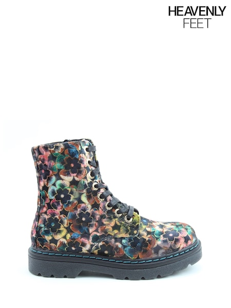 Gold - Heavenly Feet Heavenly Feet Justina2 Viola Velour Autumn Gold Ankle Boots