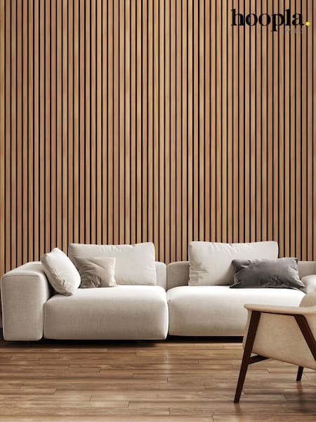 Hoopla Walls Wood Slat Wallpaper