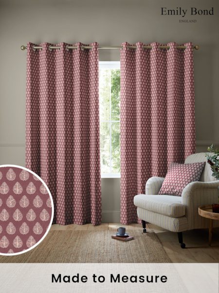 Emily Bond Raspberry Pink Jaipur Made to Measure 100% Cotton Curtains (111865) | £91