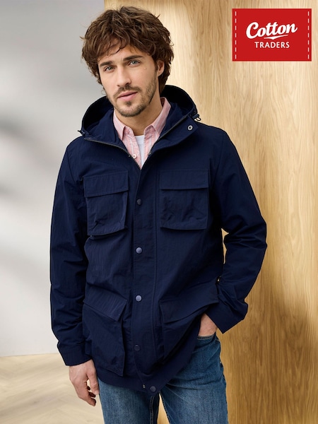 Blue - Regular Cotton Traders Signature Lightweight Showerproof Jacket