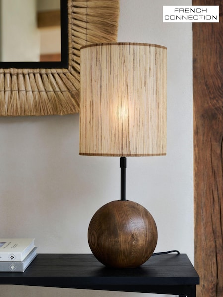 French Connection Wood Kinsha Table Lamp (114693) | £115