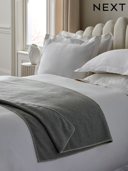 Grey Collection Luxe Stitched Edged Throw With Cashmere (114846) | £150