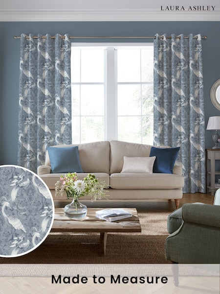 Laura Ashley Midnight Blue Tregaron Made to Measure Curtains (116155) | £100