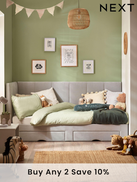 Soft Texture Light Grey Kids Marlow Drawer Upholstered Frame (116484) | £710