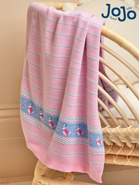 JoJo Maman Bébé Jemima Puddle-Duck Knitted Shawl (117016) | £29