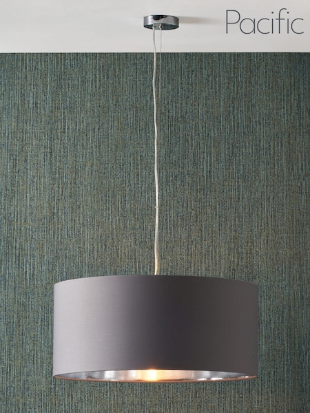 Pacific Grey Elin 55cm Poly Cotton Silver Lining Shade (117593) | £60