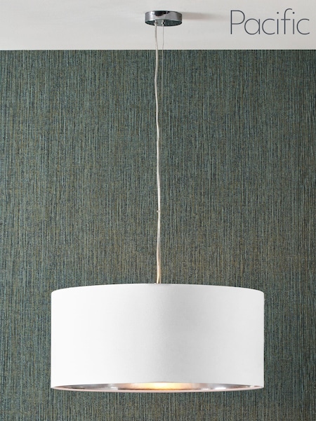 Pacific Ivory Elin 55cm Poly Cotton  Silver Lining Shade (117622) | £60
