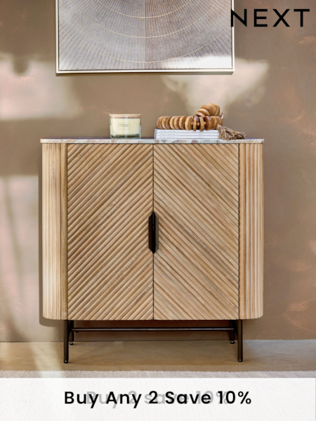 Natural Valencia Marble Mango Wood Small Sideboard (117904) | £699