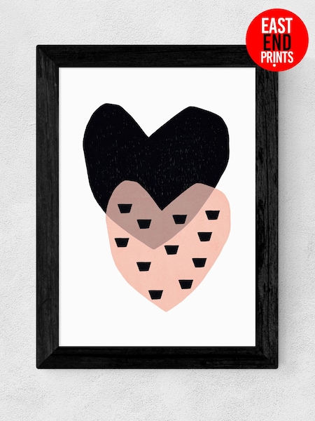 East End Prints Black Two Hearts Framed Print (117960) | £50 - £130