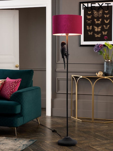 Grey Perry Parrot Floor Lamp (119035) | £150