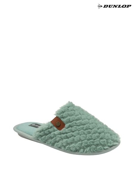 Dunlop Green Ladies Closed Toe Waffle Mule Slippers (119239) | £16