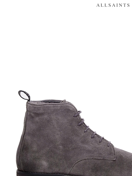 AllSaints Grey Harland Lace-Up Suede Boots (120409) | £188