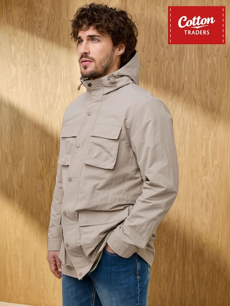 Grey - Regular Cotton Traders Signature Lightweight Showerproof Jacket