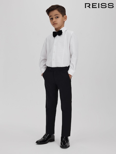 Reiss White Marcel 3-9 yrs Slim Fit Textured Bib Dinner Shirt (121013) | £36