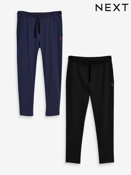 Black/Navy Open Hem Lightweight 100% Cotton Joggers 2 Pack (121297) | £34