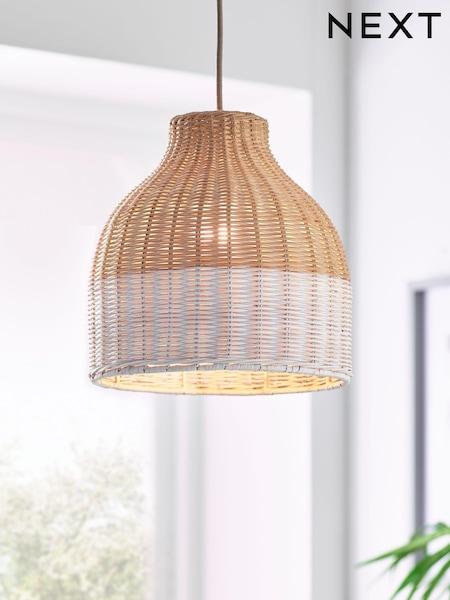 Natural Painted Rattan Woven Easy Fit Light shade (121346) | £38