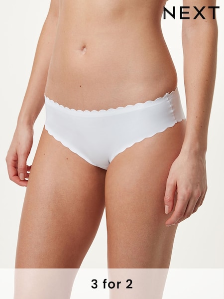 White Brazilian No VPL Scallop Edge Knickers (122357) | £8