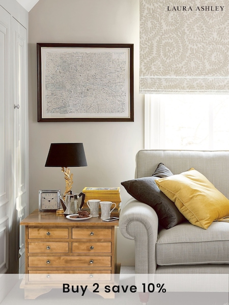 Laura Ashley Honey Gold Garrat 6 Drawer Side Table (123714) | £495