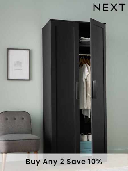 Black Flynn Double Wardrobe (124453) | £215