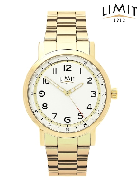 Gold Tone - Regular Limit Round Analogue Watch With Stainless Steel Bracelet