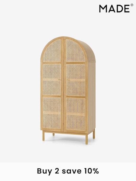 MADE.COM Natural Oak and Rattan Ankhara Wardrobe (125001) | £1,199