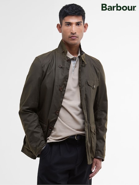 Green - Regular Barbour® Beacon Sports Wax Jacket