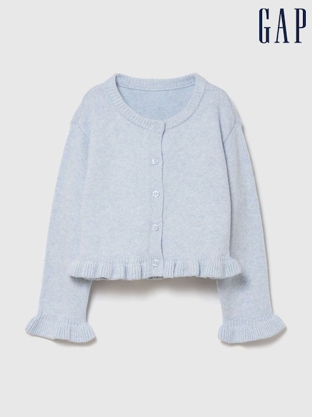 Light Blue - Gap Cashsoft Ruffle Cardigan (6mths-5yrs)