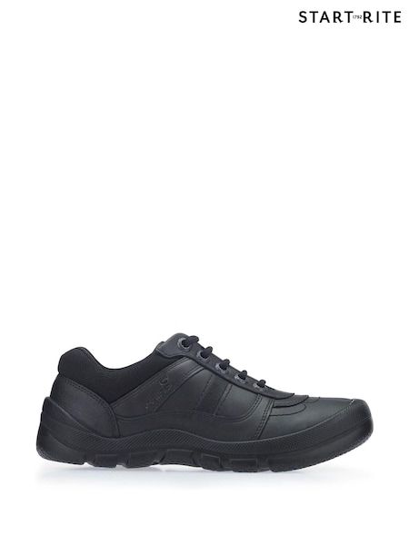Start-Rite Rhino Sherman Black Leather Lace Up School Shoes (126147) | £62