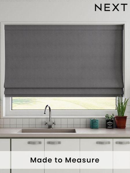 Charcoal Grey 100% Cotton Made to Measure Roman Blind (126457) | £52