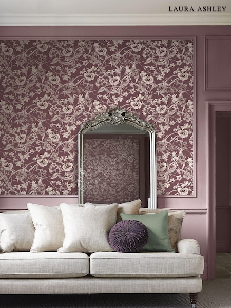 Laura Ashley Pale Blackberry Purple Summerhill 10M Wallpaper (127136) | £48