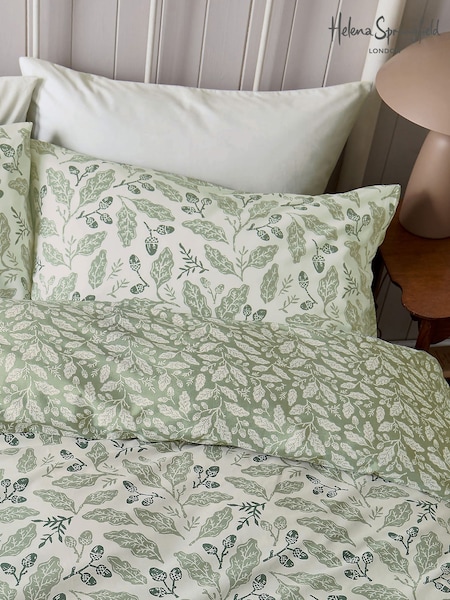 Helena Springfield Acorns Leaf Print 100% Cotton Duvet Cover & Pillowcase Set