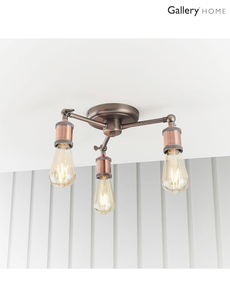 Gallery Home Copper 3 Light Flush Hamilton Flush Ceiling Light (127767) | £78