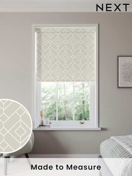 Natural Lattice Geo Made to Measure Roller Blind (128055) | £57