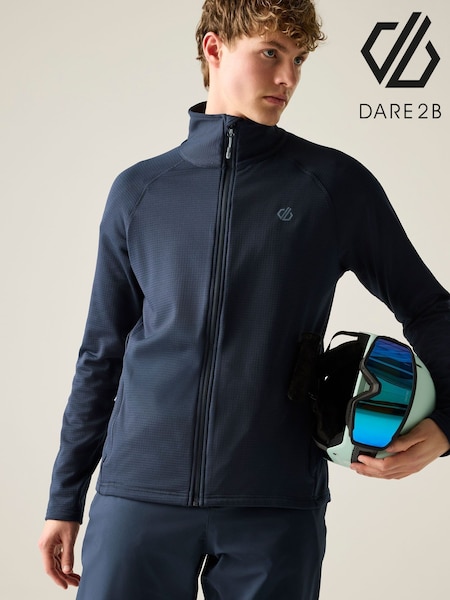 Blue - Regular Dare 2b Fuse Up Full Zip Stretch Midlayer Fleece