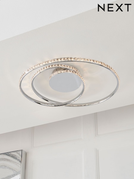 Chrome Luna Flush Ceiling Light (129963) | £90