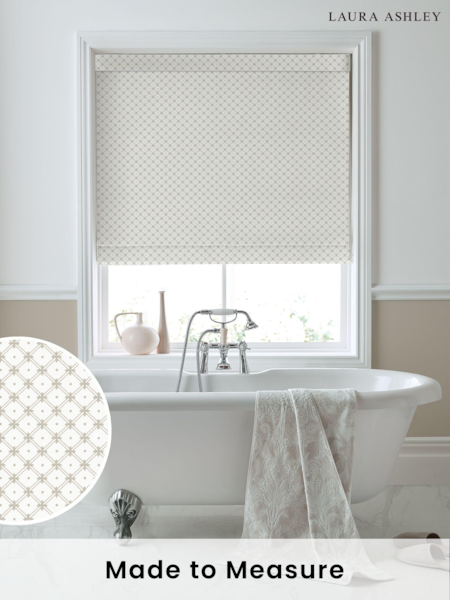 Laura Ashley Dove Grey Wickerwork Made to Measure 100% Cotton Roman Blinds (130243) | £84