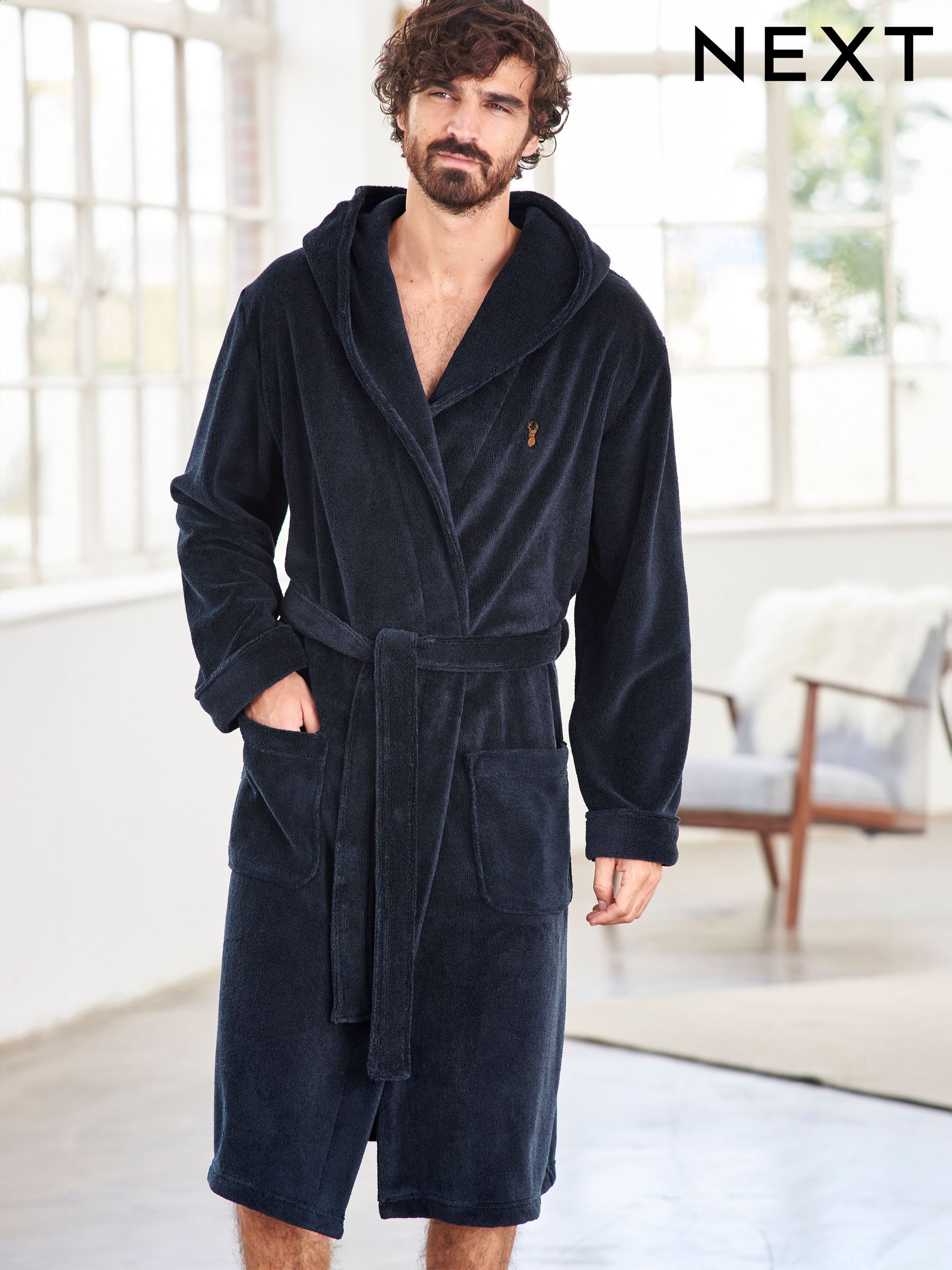Men s Long Robes Long Dressing Gowns Next UK