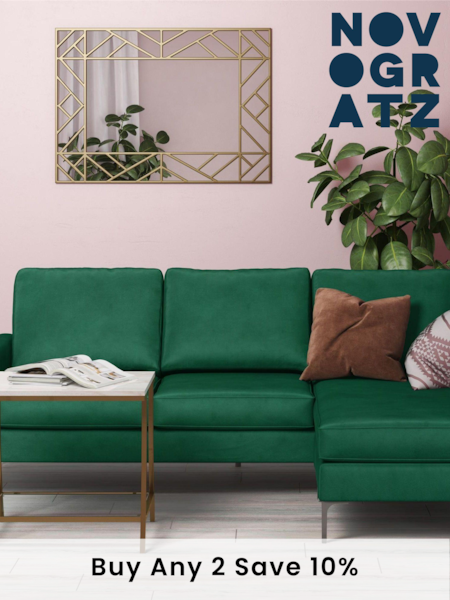 Novogratz Green Chapman Velvet Sectional Sofa (131222) | £667