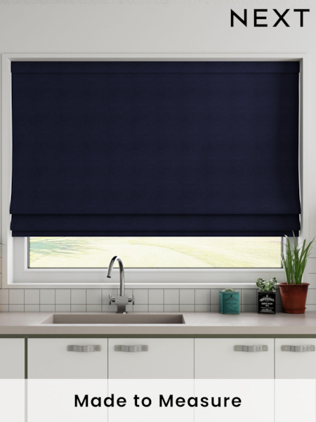 Navy 100% Cotton Made To Measure Roman Blind (131422) | £52