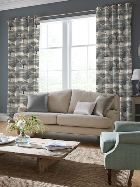 Laura Ashley Jade Green Hartington Made to Measure 100% Cotton Curtains (131622) | £100