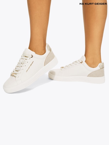 Cream - Kg Kurt Geiger Lillie Embellished Trainers